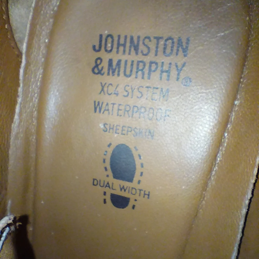 Men's Johnston & Murphy XC4 Sheepskin Leather Oxford Dress Shoes Brown Sz 9.5M
